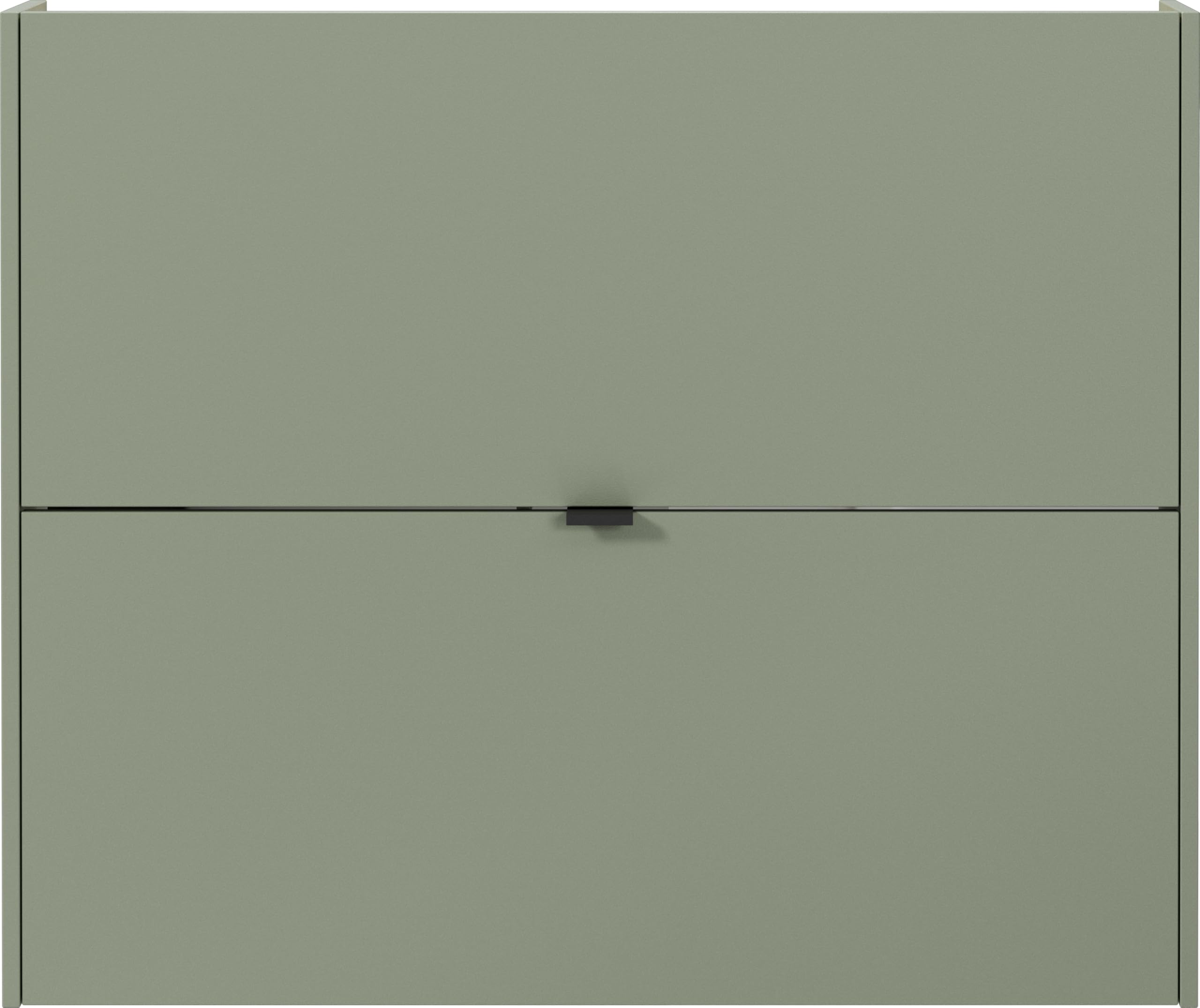 Germania Schuhschrank 1368-629 GW-Ameca, in Taupegrün/Navarra-Eiche, geringe Tiefe - ideal für schmale Flure, 100 x 83 x 18 cm (BxHxT)