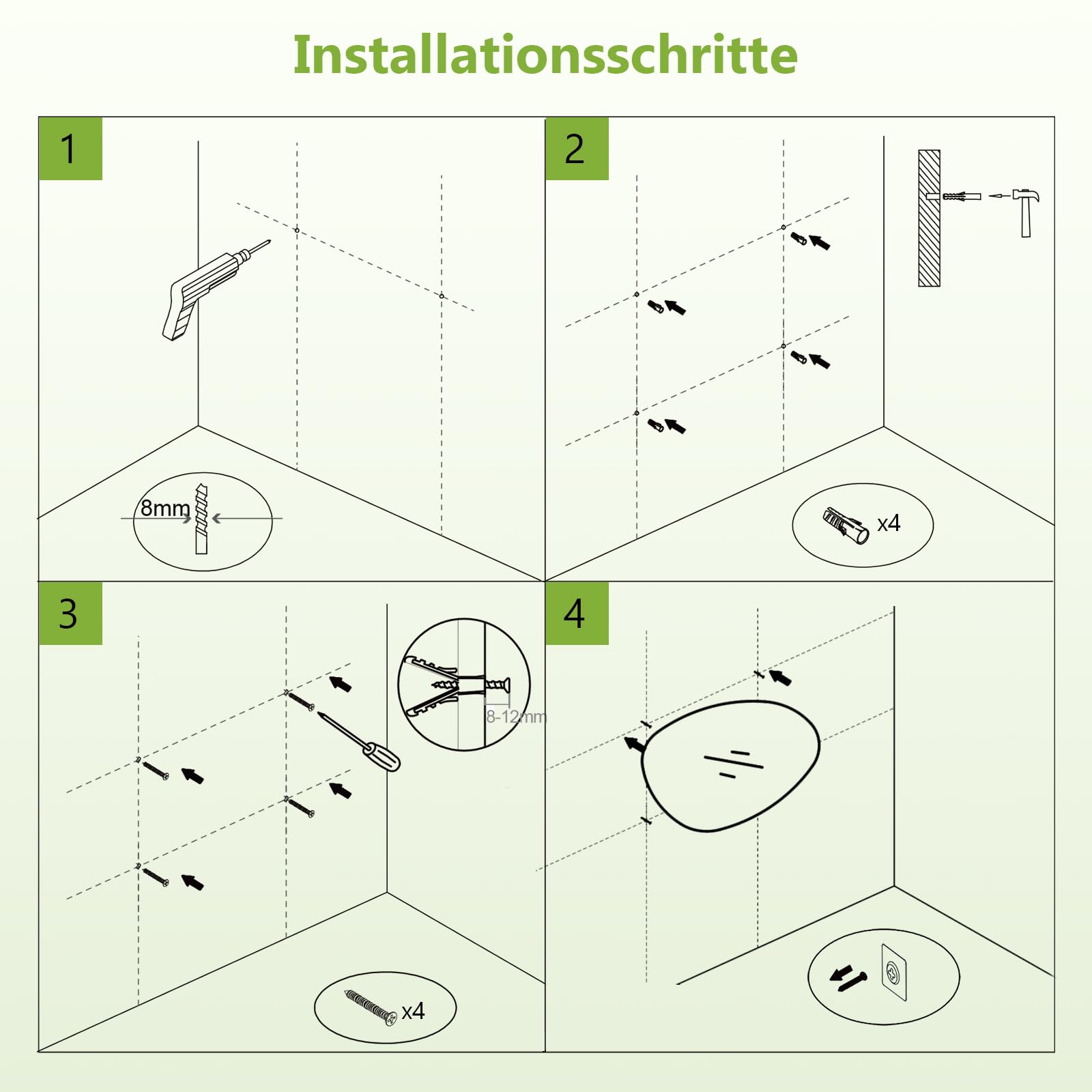 S'AFIELINA Asymmetrischer Spiegel 75x55 cm, Rahmenloser Wandspiegel | Organischer Spiegel für Badezimmer und Gäste-WC, Kupferfreies HD-Glas, Splitterschutz, Hoch- und Querformat montierbar