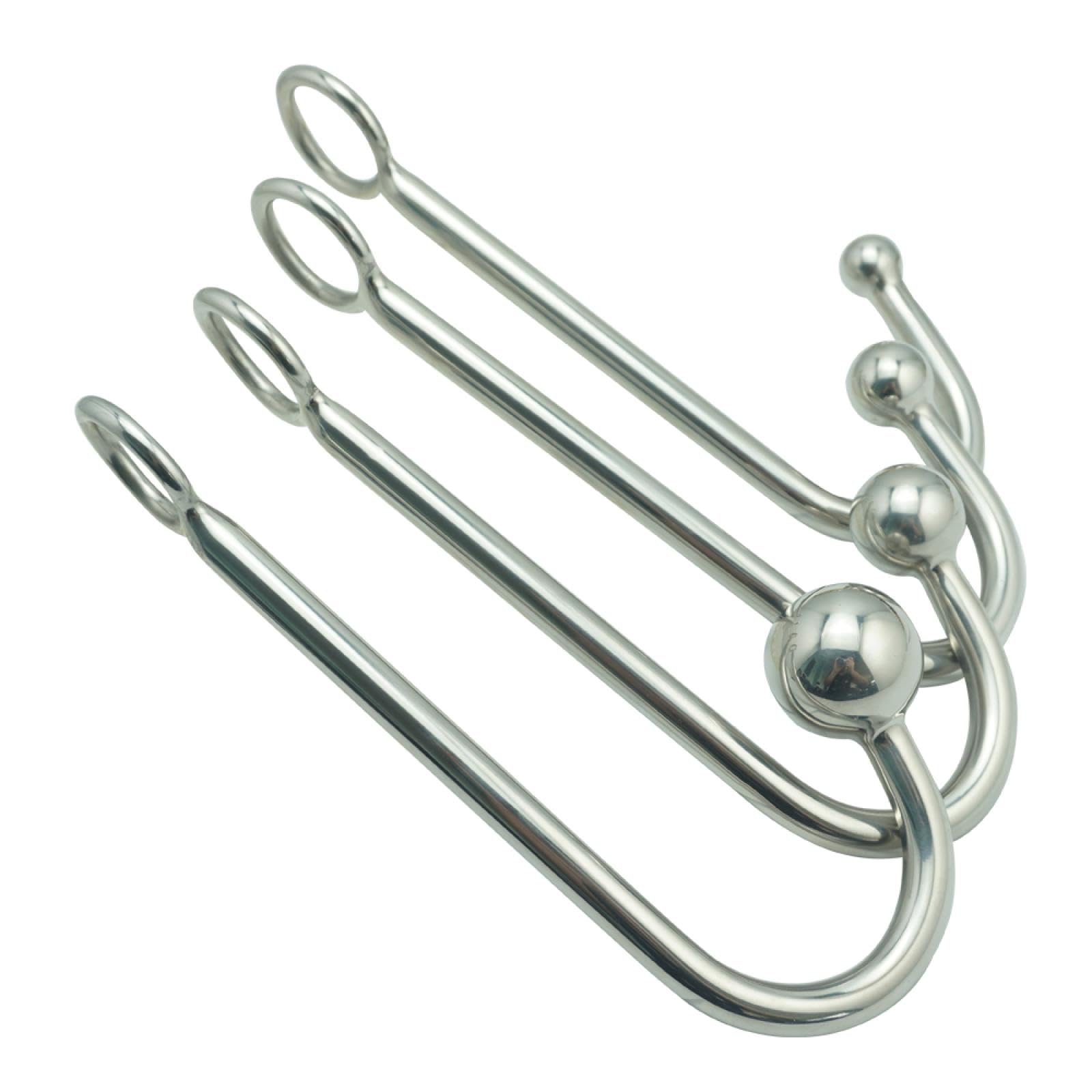 Plug anale in metallo Gancio anale in metallo in acciaio inossidabile con foro a sfera Butt plug Masturbatore Macchina del sesso Giocattoli del sesso per uomo Tappi per allenamento di testa Giocattoli