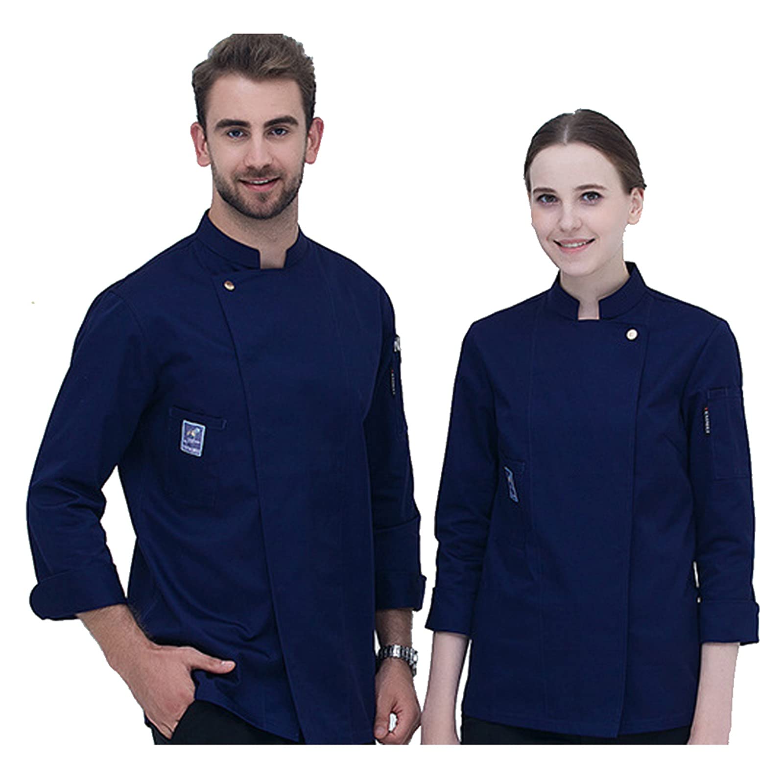 Giacca da Cuoco da Cucina per Uomini e Donne Unisex Uomo Manica Lunga Ristorante Professionale Top Chef Uniforme Cucina Cucina Abbigliamento da Lavoro Giacca Catering Cameriere Tute Abiti (Color : B