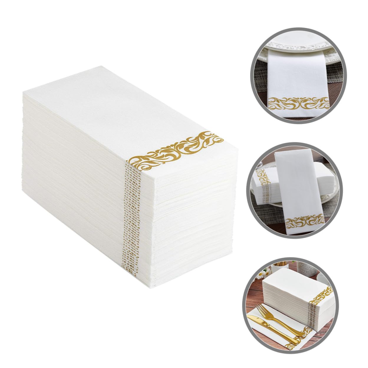 Gatuida 100 piezas Servilletas Desechables para Banquetes Unidades Papel Grueso Plegado para Fiestas Bodas Cumpleaños Elegante Decoración