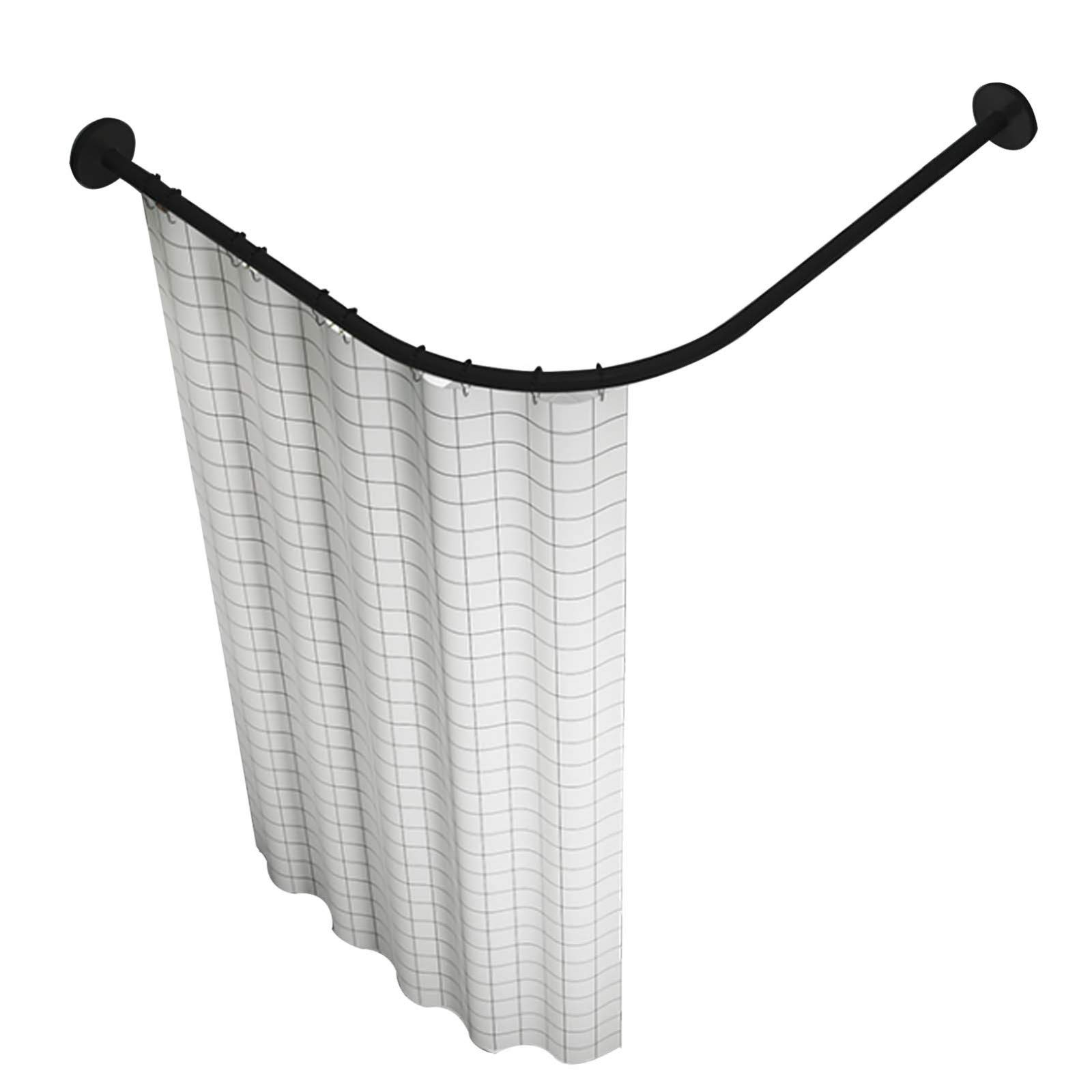 Barre de douche sans perçage extensible en acier inoxydable noir