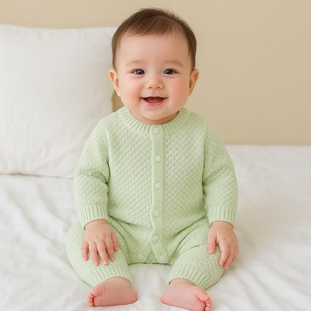 新生児 男の子 女の子 セーター ロンパース ニット ベビー 衣装 幼児 秋冬 無地 ボディスーツ ジャンプスーツ 服 0~24M