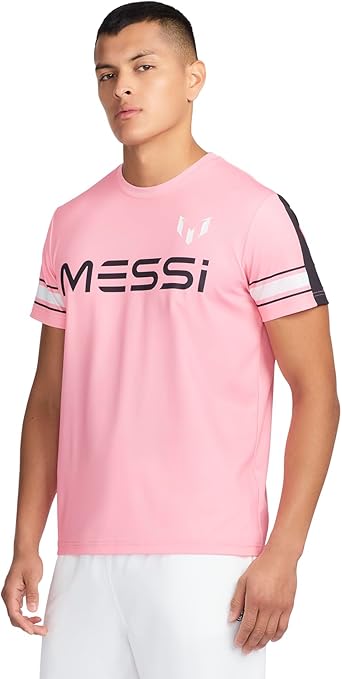 Messi Men's Mesh Tee, Lifestyle Short Sleeve T-Shirt, Standard Fit with Graphic