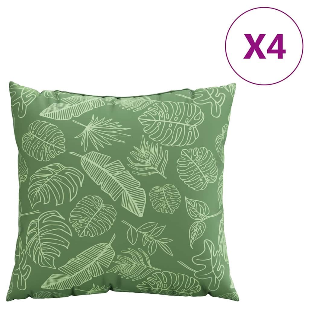 4er Set Dekokissen 50 x 50 cm Blattmuster Zierkissen | Vierteiliges Kissen-Set mit Blättermotiv für gemütliche Stunden im Wohnzimmer, Schlafzimmer oder auf der Terrasse.