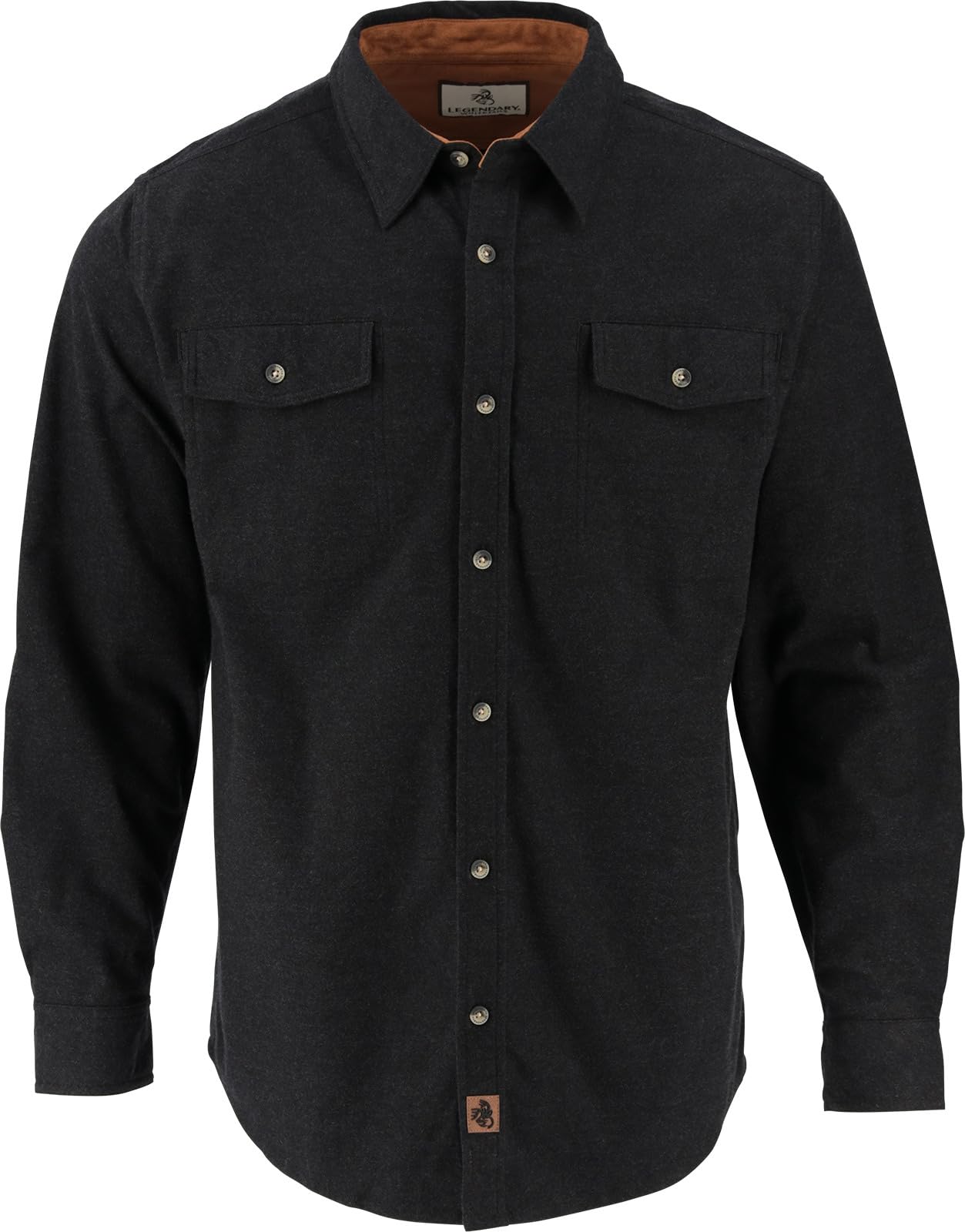 Legendary Whitetails Men's Black Heather Legendary Flannel Shirt, Large