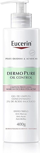 EUCERIN Gel de Limpeza Facial AntiAcne DermoPure Concentrado 400ml, Peles Oleosas e Acneicas