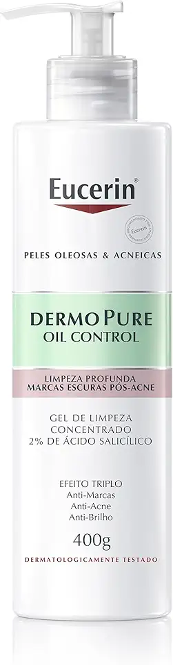 EUCERIN Gel de Limpeza Facial AntiAcne DermoPure Concentrado 400ml, Peles Oleosas e Acneicas