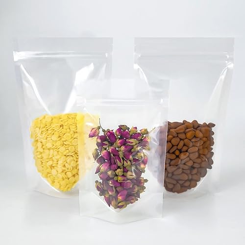 Miniatura 9 de 100 bolsas resellables, bolsas de alimentos mate de 5.5 x 8.7 pulgadas, bolsas de almacenamiento de alimentos con cierre de cremallera para