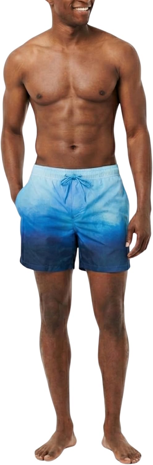 Rokka&Rolla Men's Quick Dry Swim Trunks with Compression Liner 7" Bathing Suit Tie-Dye Board Shorts