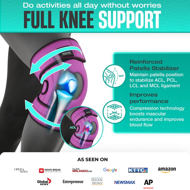 Image of Modvel ELITE Knee Brace for Men & Women - Patella Gel Pads & Side Stabilizers for ACL, Meniscus Tear, Arthritis & Injury Recovery - Maximum Support for Running, Sports & Joint Pain Relief