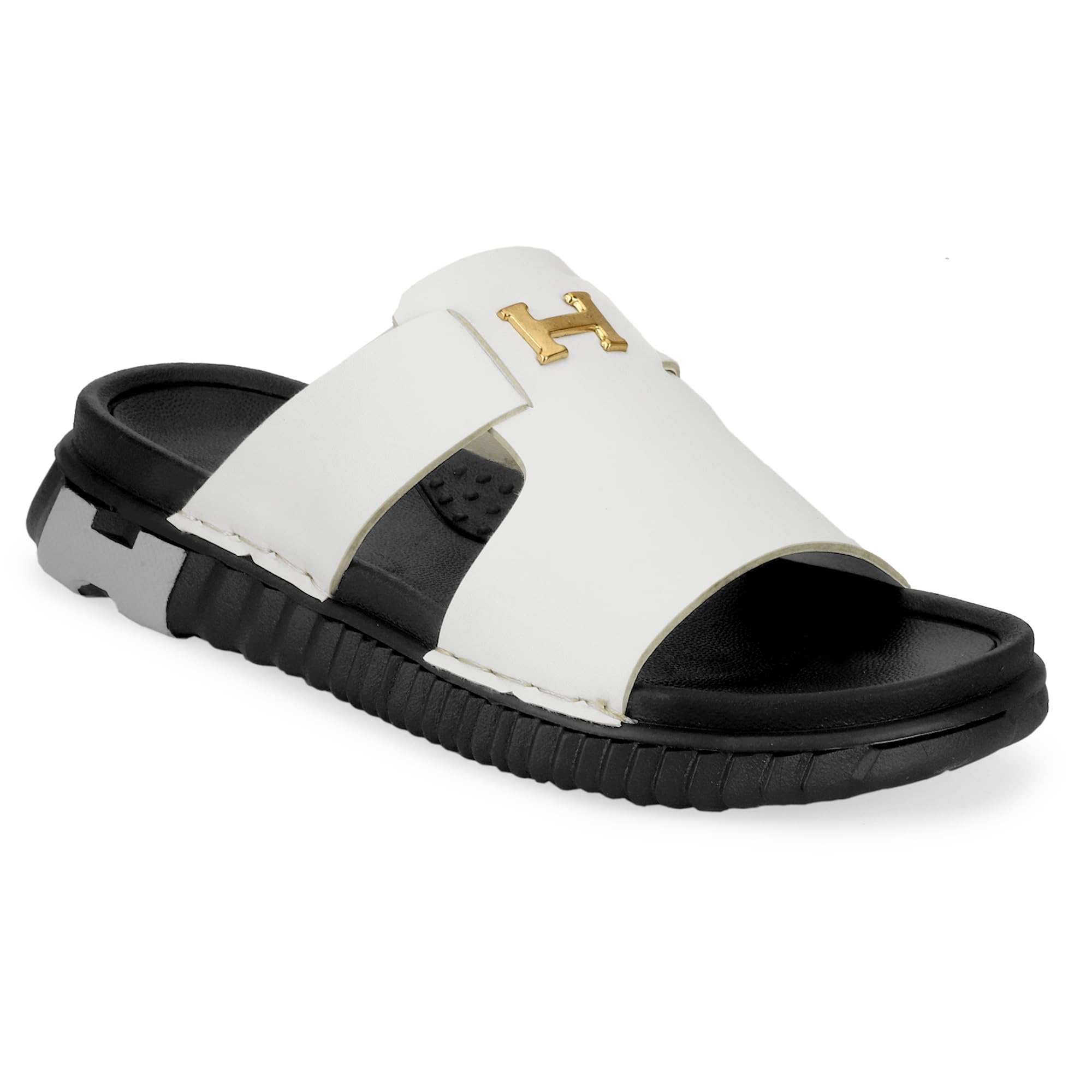 inklenzo Men's Black Comfort Sliders | Slip-On Casual Slippers | Lightweight Cushioned Sole | Anti-Slip | Daily Wear-picture-38