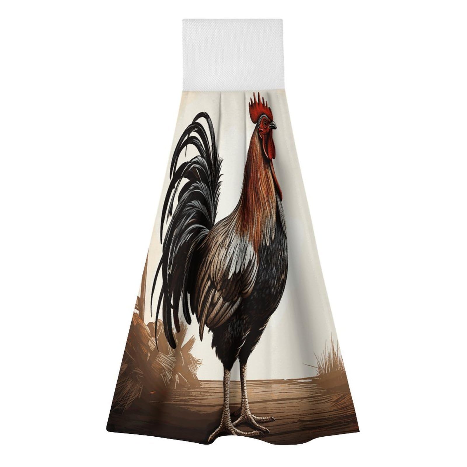 Khauerbc Style Rooster Hand Towel For Quick Drying & Absorbent,Kitchen Towels Polyester,11.9 * 11.6 In,Yoga Towel For Bathroom,Kitchen,Gym,Shower,Hotel,And Spa
