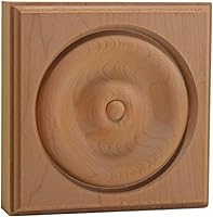 Vista 1 de EWAP40 Rosette Casing Corner Block 1" x 4" Cuadrado Sin Terminar, Cereza