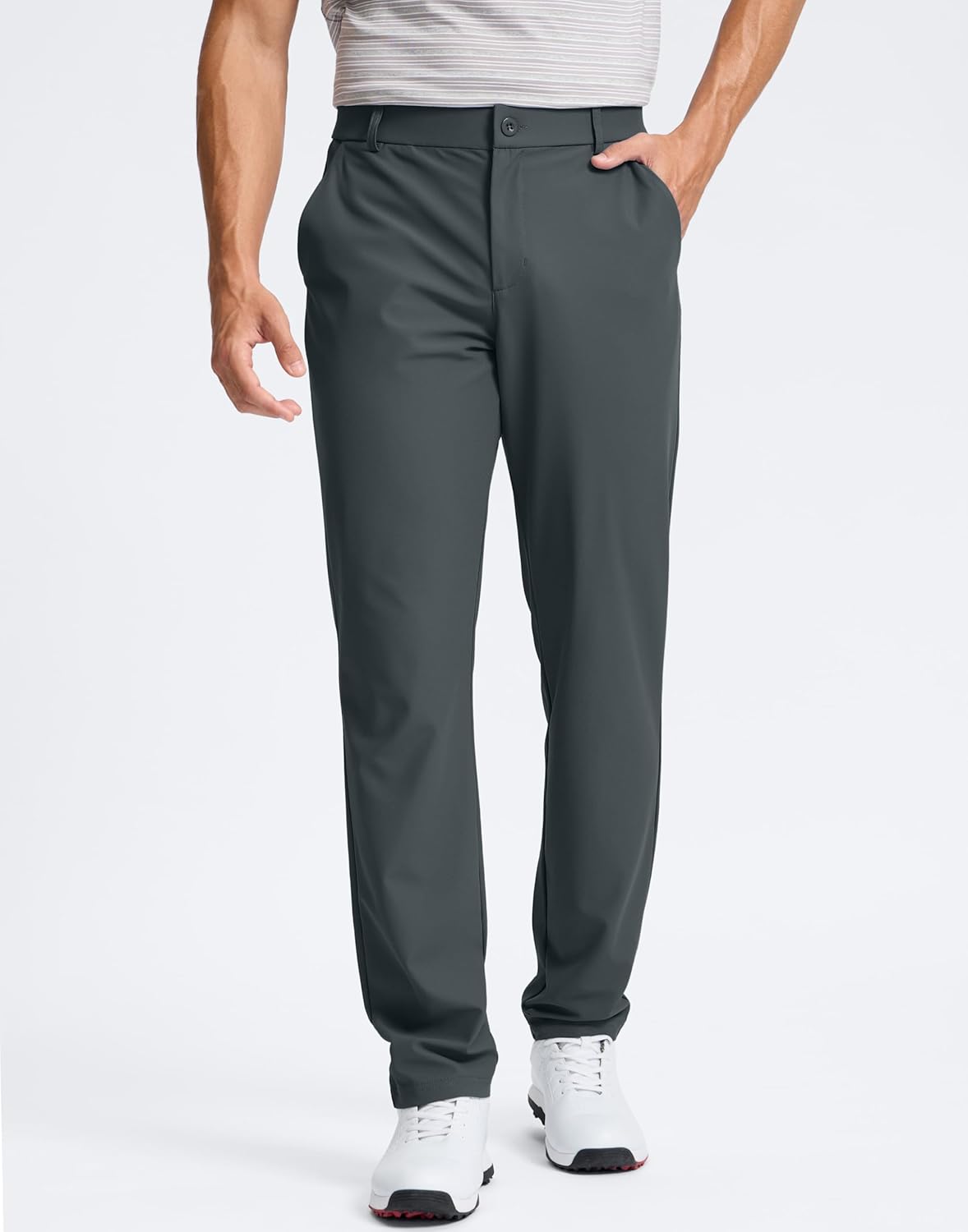 Pudolla Men's Golf Pants 30"/32"/34" Comfy Stretch Dress Work Pants Lightweight Quick Dry Casual Slacks Trousers with Pockets - Image 2