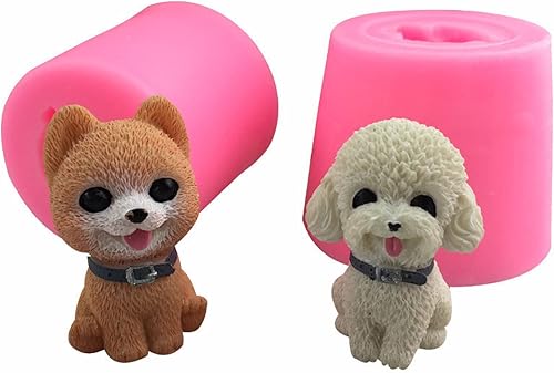 Fondant Molds 2 Pieces of Mini Bomei Teddy Three Dimensional Cute Pet Mousse Silicone Mold Baking Decoration Sugar Flip Decoration Cake Tool disponible en Yaxa Colombia