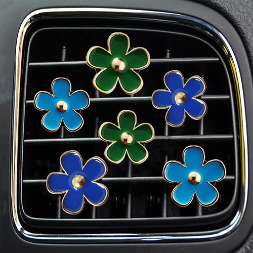 Miniatura 32 de Clips para salidas de aire - 6 piezas de decoración de margaritas para automóvil para salidas de aire y aire acondicionado - Accesorios de Púrpura,