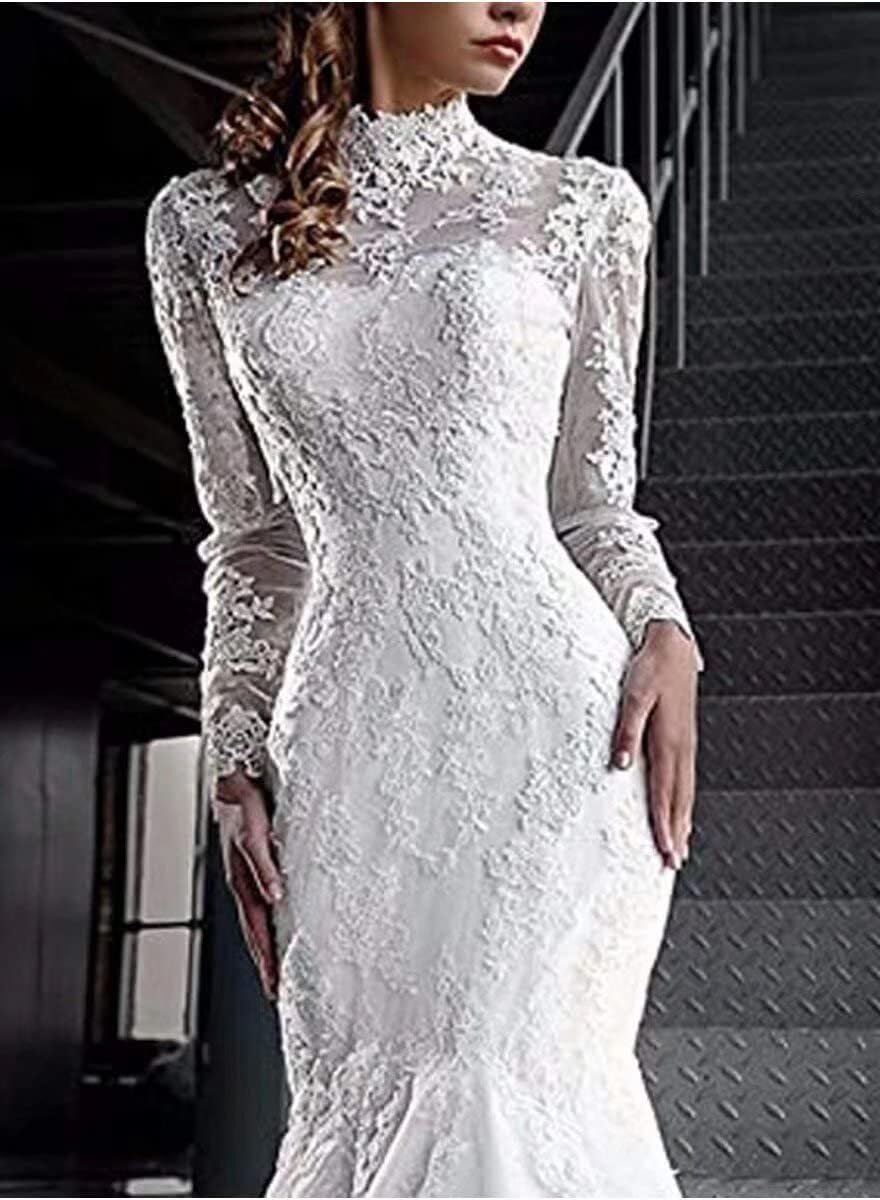 Tulle Boho Wedding Dresses for Bride 2026 Boho Beach Elegant Appliques Lace Bridal Ball Gowns with Sleeves PS033