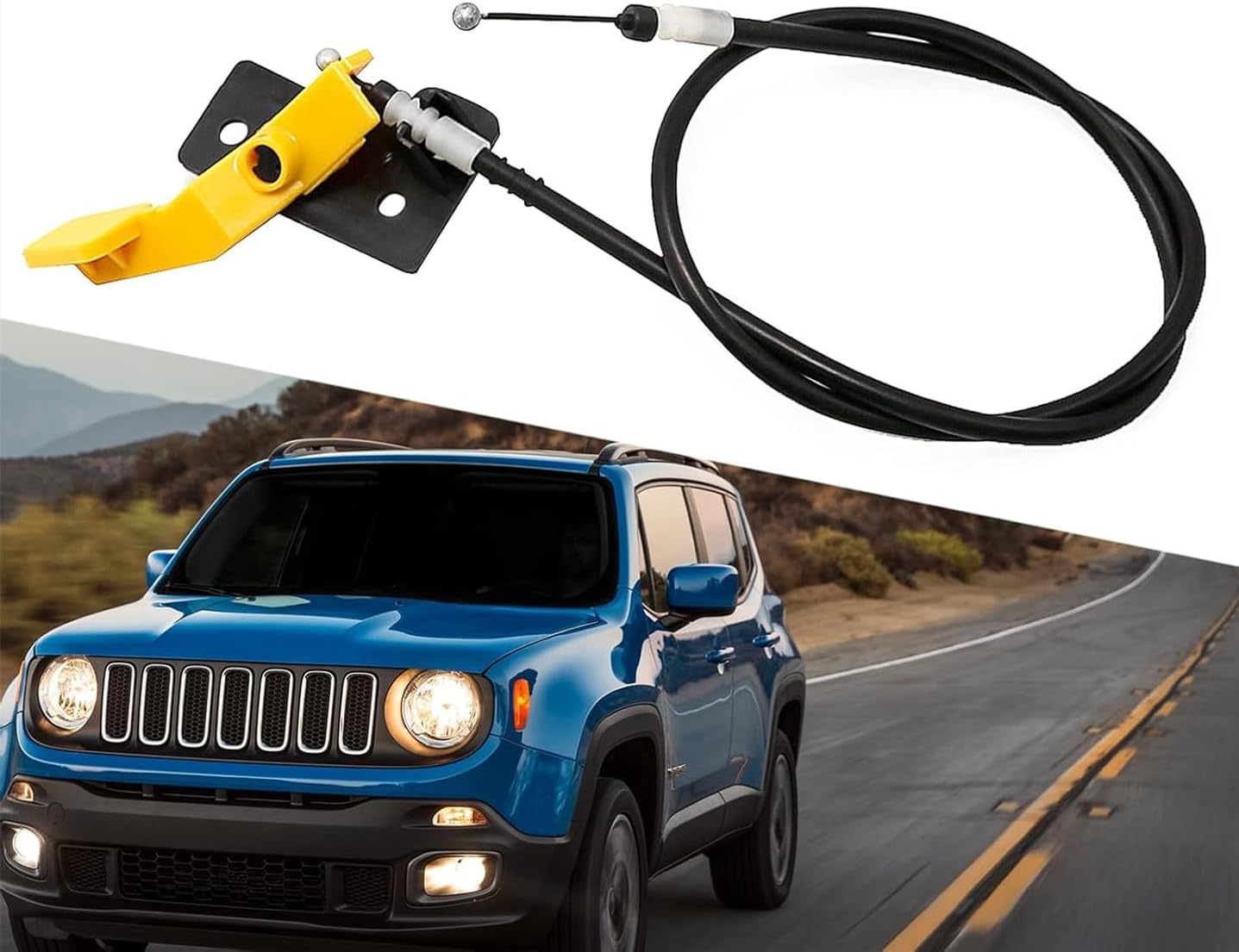 Hood Release Cable Hood Latch Hood Lock Release Cable Fit for Jeep Renegade 2015 2016 2017 2018 2019 2020 2021 Replace#68247126AA