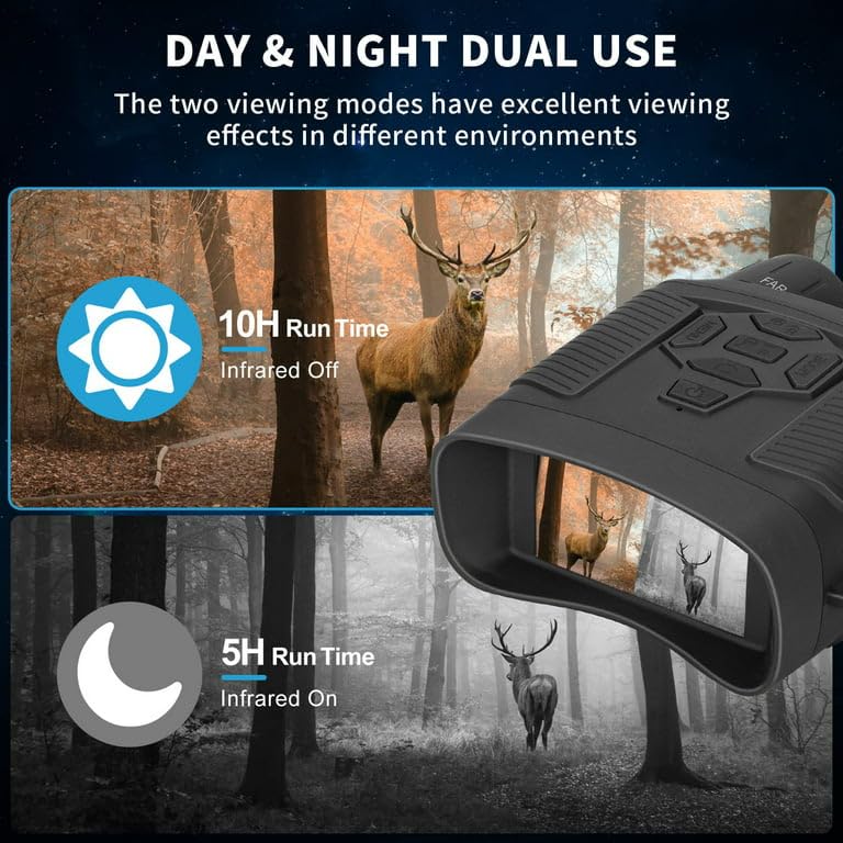 4K Nachtsicht Fernglas 1000m Reichweite - 36MP Fotos & 8x Zoom Für Camping