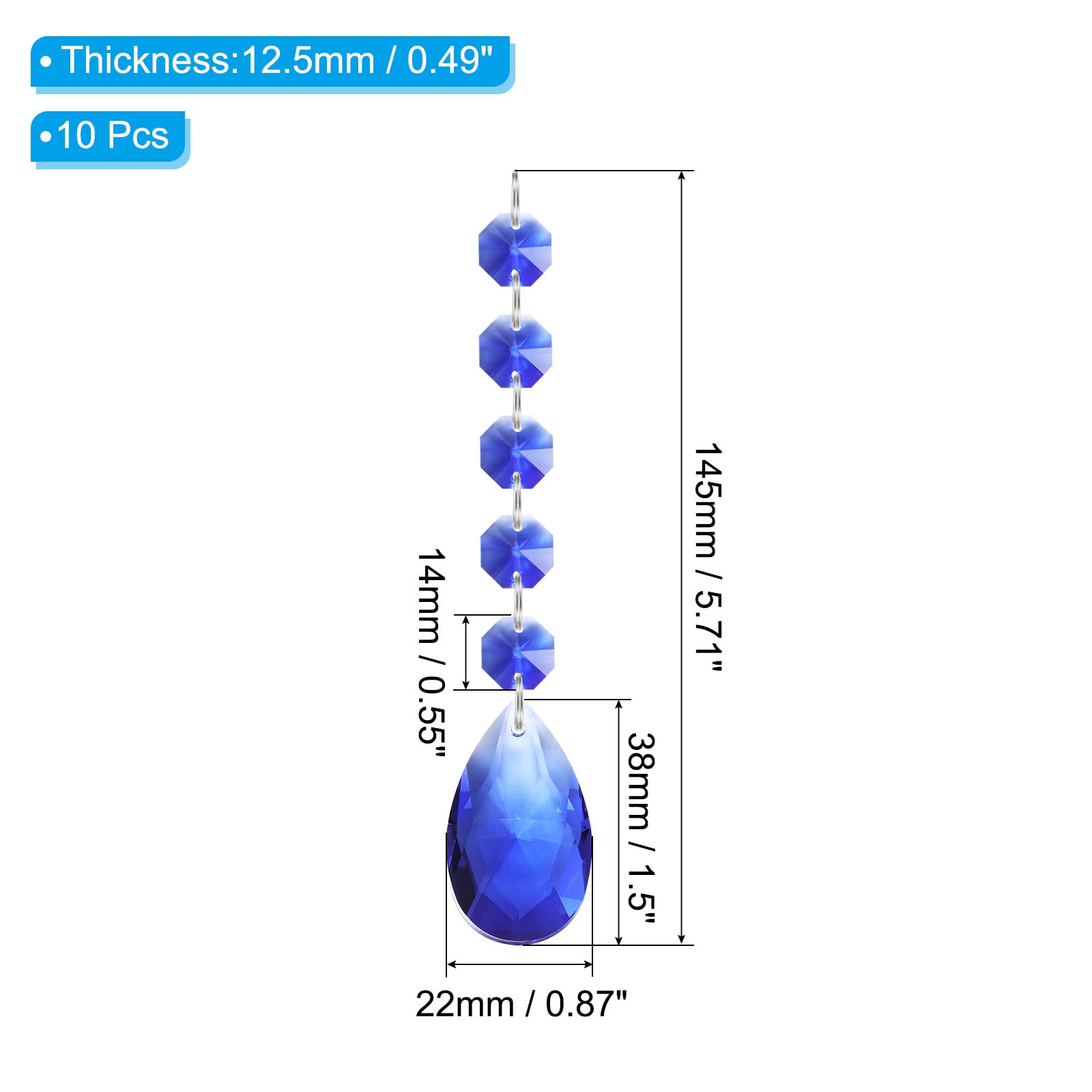 PATIKIL Teardrop Crystal Chandelier Pendants Beads - Image 2