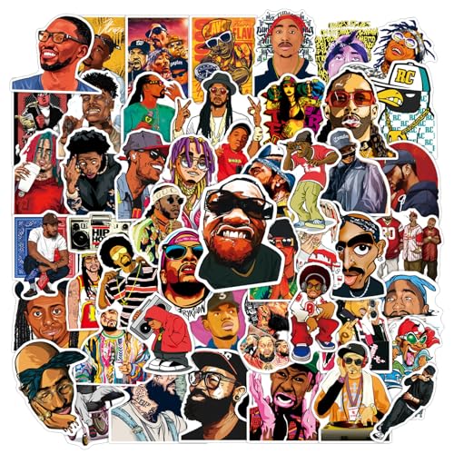 Hip Hop Rap, 2 x 50 pezzi, set di adesivi Hip Hop, adesivi in vinile impermeabili, adesivi cantanti alla moda, motivo graffiti punk stickers per ragazzi e adulti