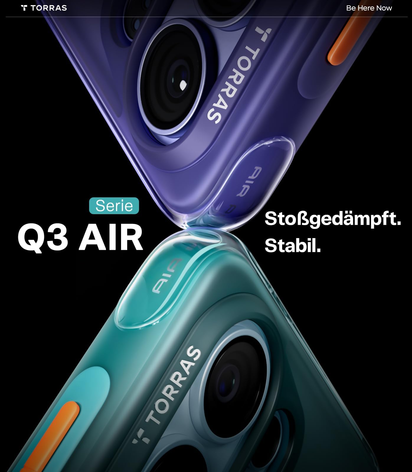 TORRAS Ostand Q3 Air für Samsung Galaxy S26 Ultra Hülle mit echtem Airbags Doppelter Schutz (360° Magnetischer Robust Ständer) Hülle Samsung S26 Ultra Case mit Kamerasteuerung Taste, Gletscher Blau