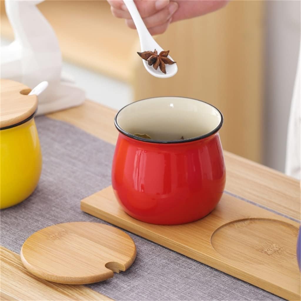 Seasoning jar Ceramic Spice Shaker Home Spice Jar Salt and Pepper Shaker Kitchen Spice Jar (Color : E, Size