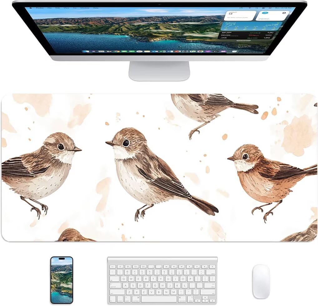Wxuaixnn Animali Tappetino per Mouse Gaming XXL, 160x80cm Tappetino da Scrivania, Bianco Mousepad con Bordi Cuciti per Gamer e computer portatilea, Migliora la Precisione e la velocità -9949