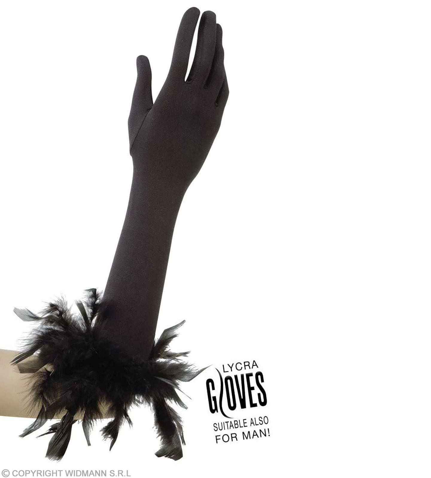 withBlk Feathers Black Feather Gloves for Fancy Dress Costumes Accessory