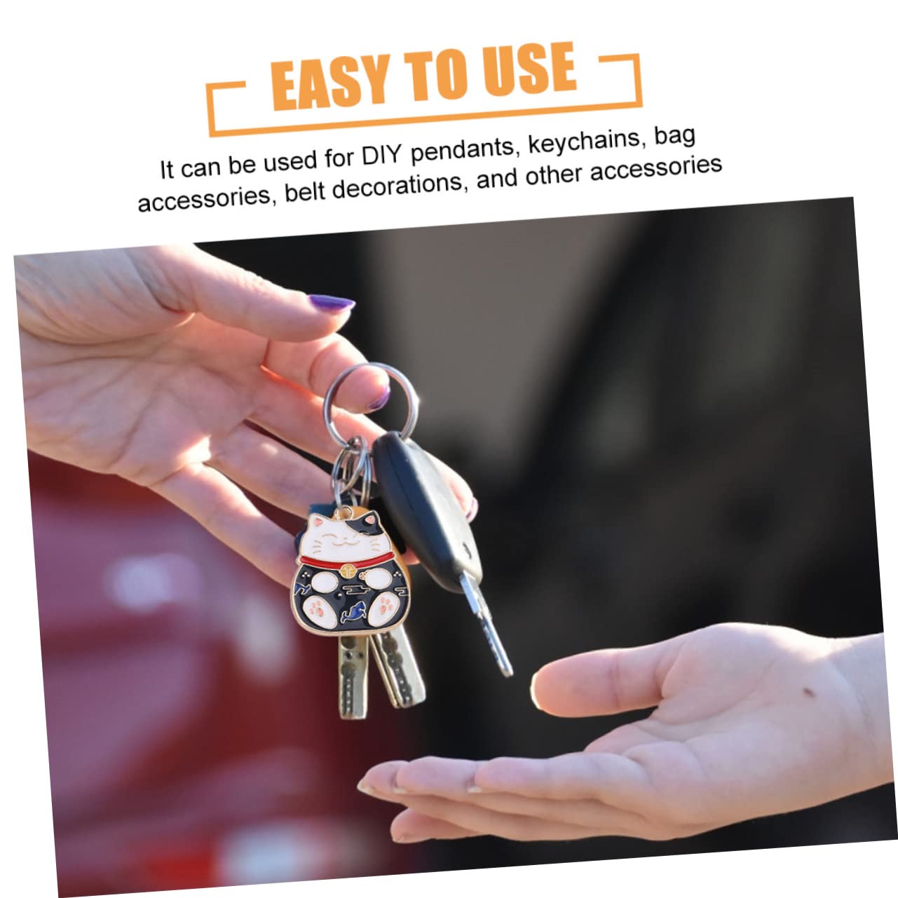 SEWACC Unique Diy Accessory 10pcs Luck Cat Pendants Alloy Cat Pendants for Diy Jewelry Keychains Bag Accessories Belt Decorations