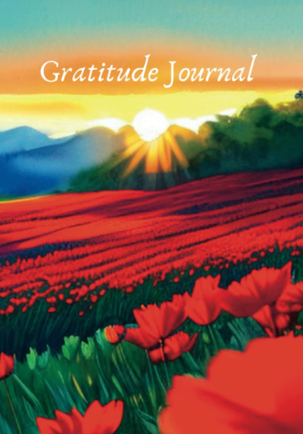 Gratitude Journal: Beautiful Red Floral Scenes