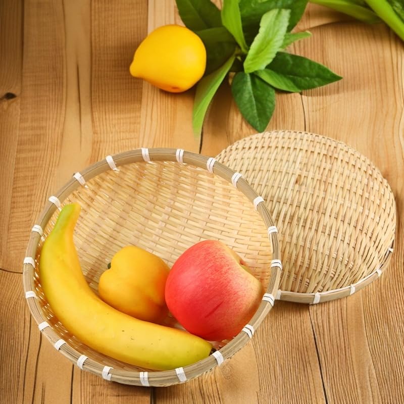 Amazon.co.jp: Riuuyyi竹笊篱 竹編みかご 野菜洗い・果物水切りかご 小