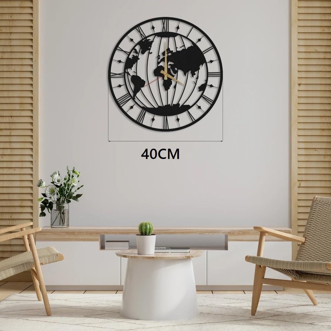 Morden Metal Wall Clock for Living Room, Bedroom, Office, Kitchen, Stylish Wall Clock for Home and Hall, Designer Big Size Modern (Style-7, 40 CM)