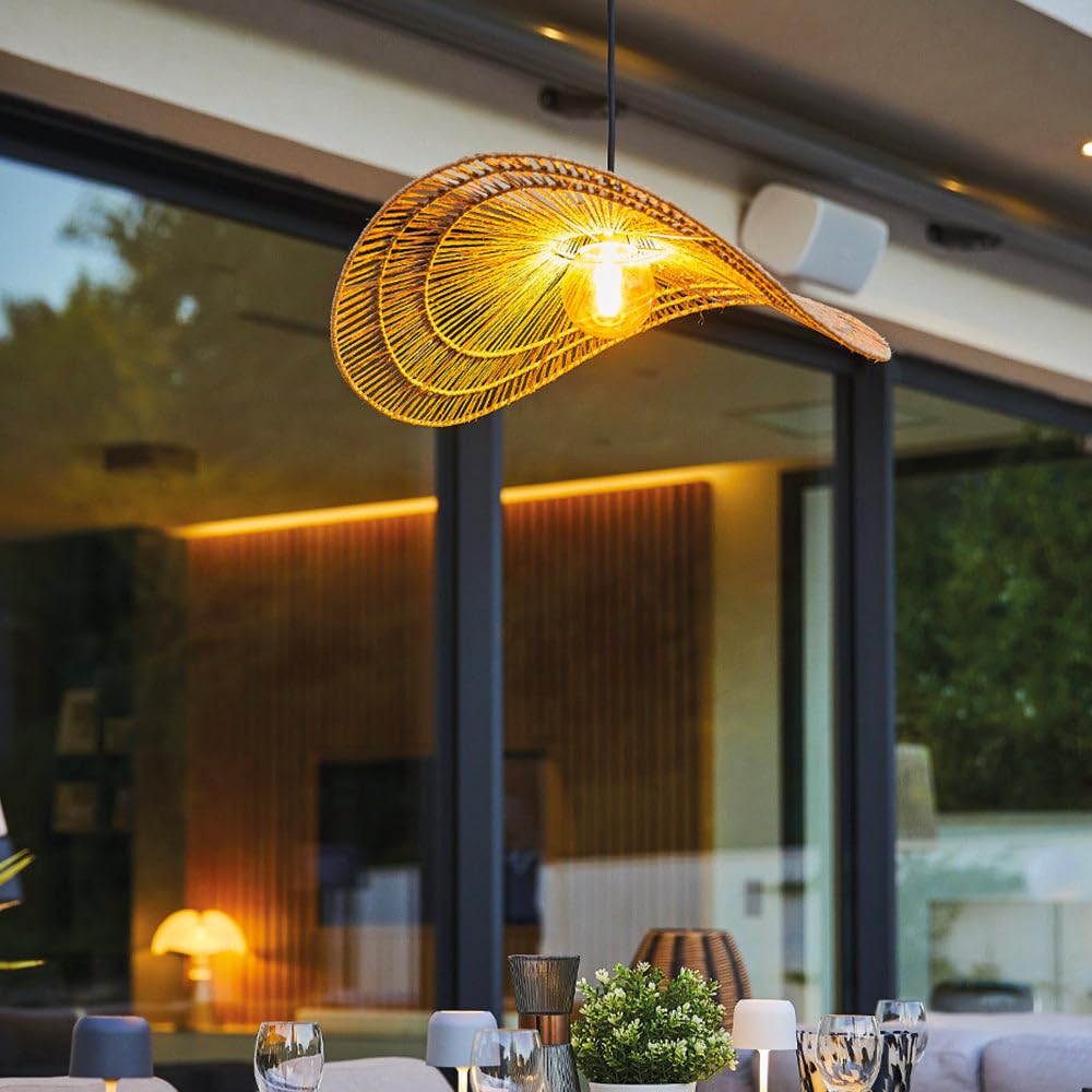 Lampada a sospensione per esterni MARBELLA OUTDOOR CAVO in iuta naturale stile bohémien 5m di lunghezza del cavo