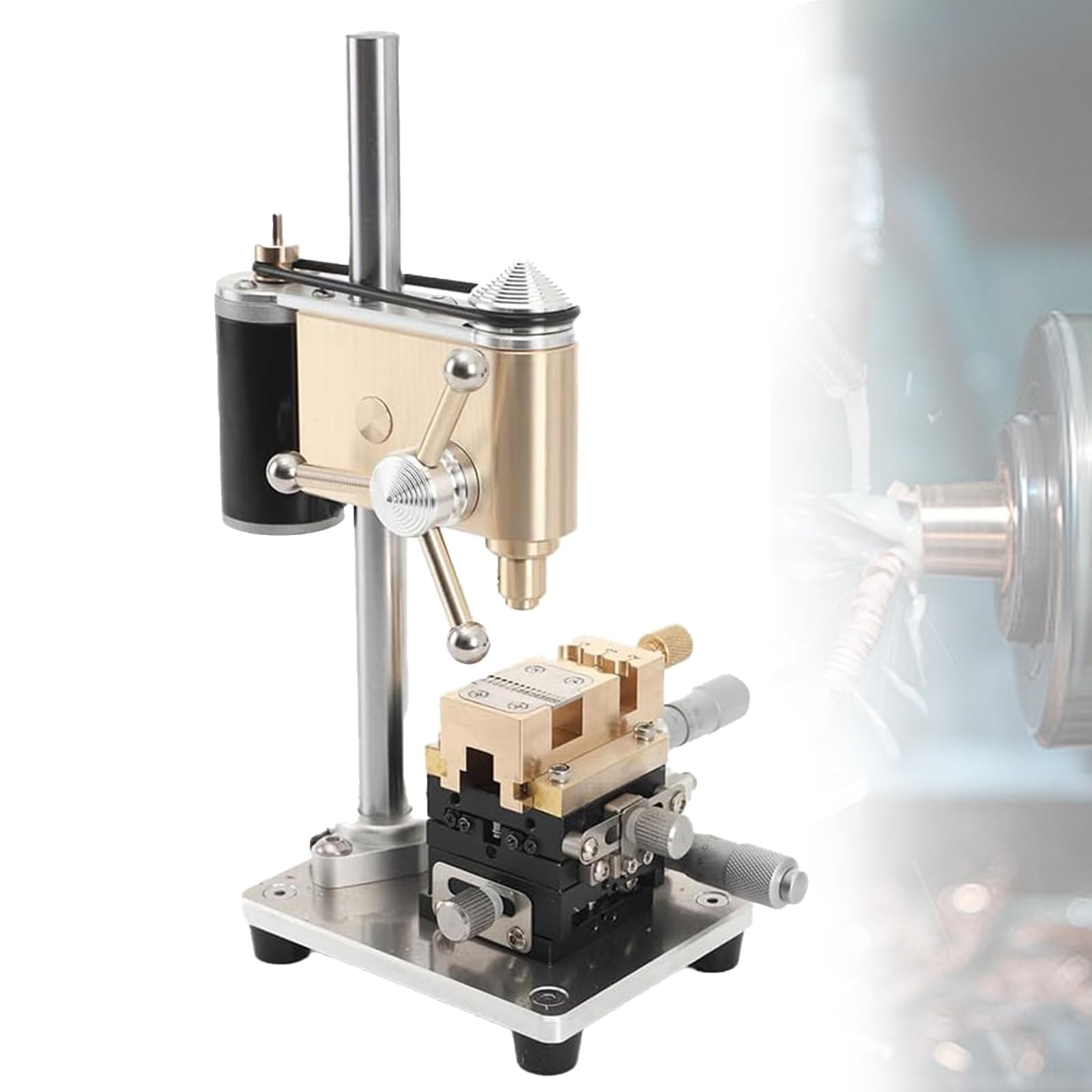 VILA SMO Multifunction Precision Bench Crown Punch, Mini Benchtop Drill Press, Continuously Variable Speed, Wide Voltage, Remove Broken Screws, From Movement Plate,for Metal Wooden Making