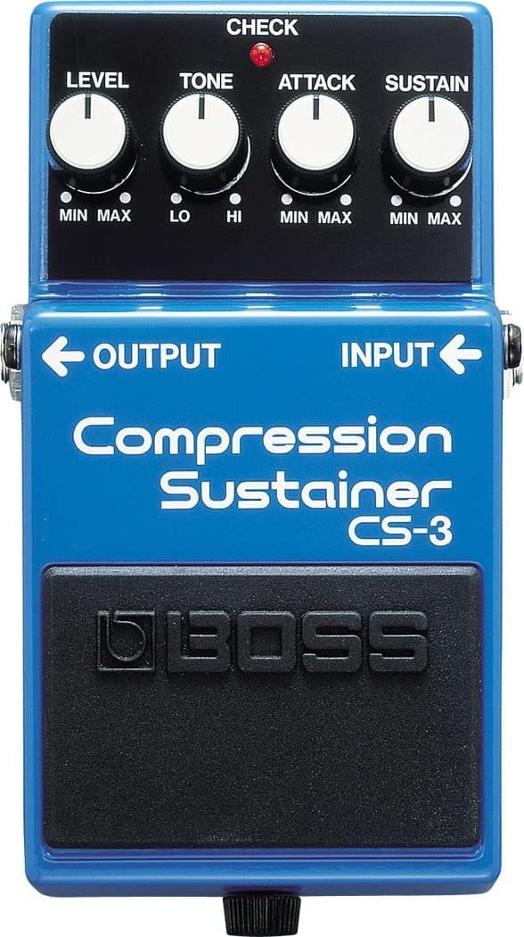 Boss CS-3 Compressor/Sustainer Bundle with Gearlux Power Supply, Instrument Cable, Patch Cable, and Picks