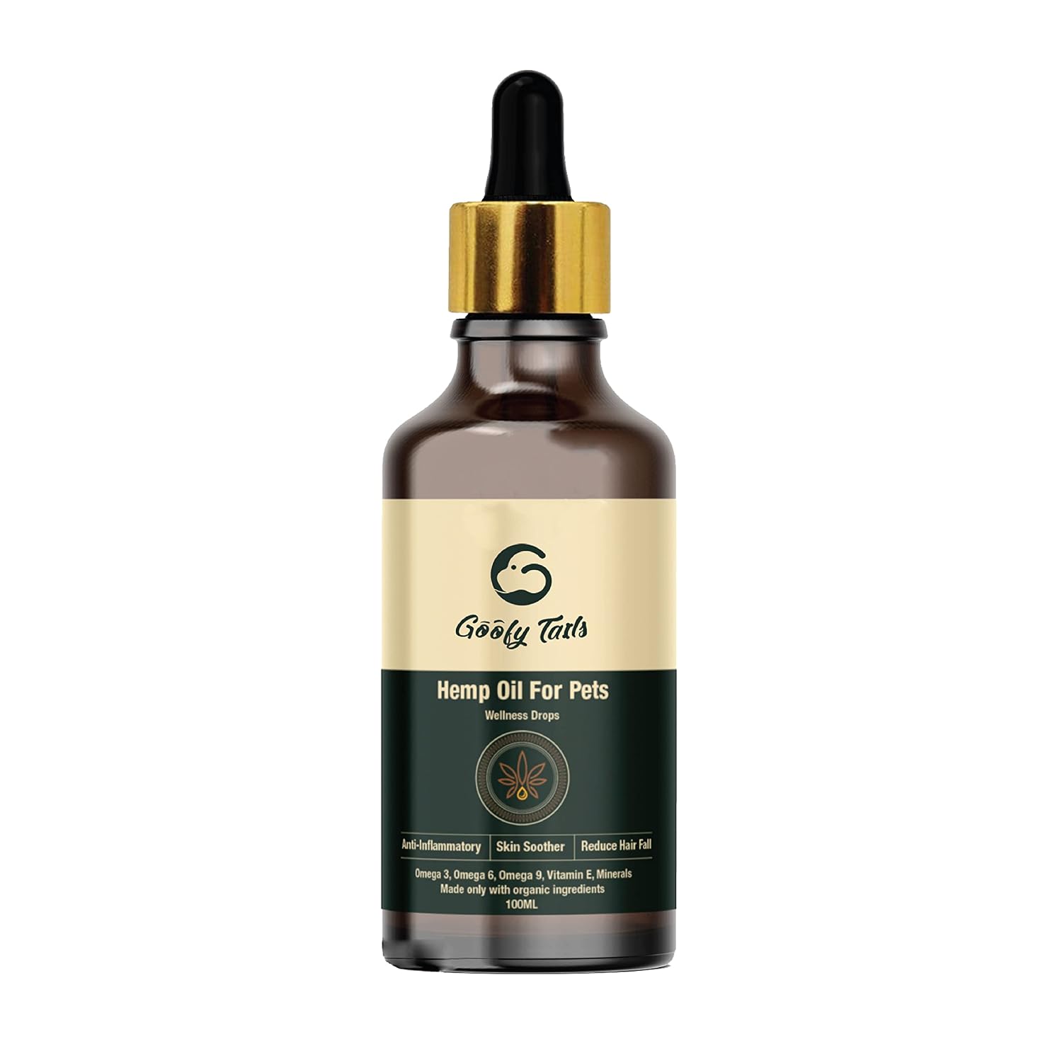 Goofy Tails Hemp Seed Oil for Dogs and Cats 100 ml, Cold Pressed Hemp Oil for Dogs and Cats, Anti Inflammatory Omega Rich Dog Supplement (3-6-9)