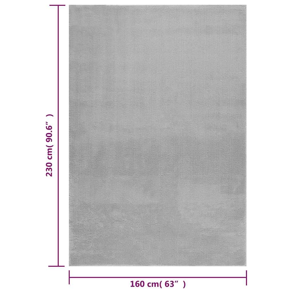 vidaXL Tapis Shaggy Doux Lavable 160x230 cm Antidérapant Gris