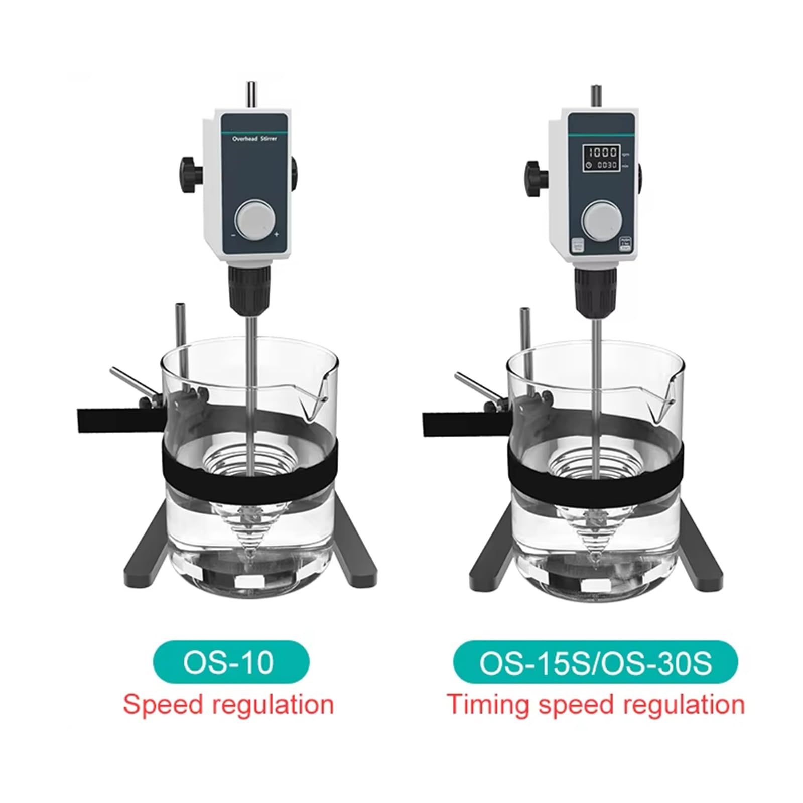 Mezclador De Laboratorio PPLDABNK, Capacidad 10L/20L, Velocidad Ajustable, Temporizador De 0-24H, Paleta Y Soporte, Apto Para Mezclar Pinturas, Tintes Y Reactivos Líquidos.,OS-30S