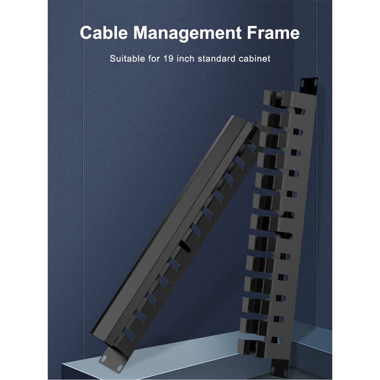 1U Procraft Cable Management Rack Panel W/Tie-down Shelf Punched for 1