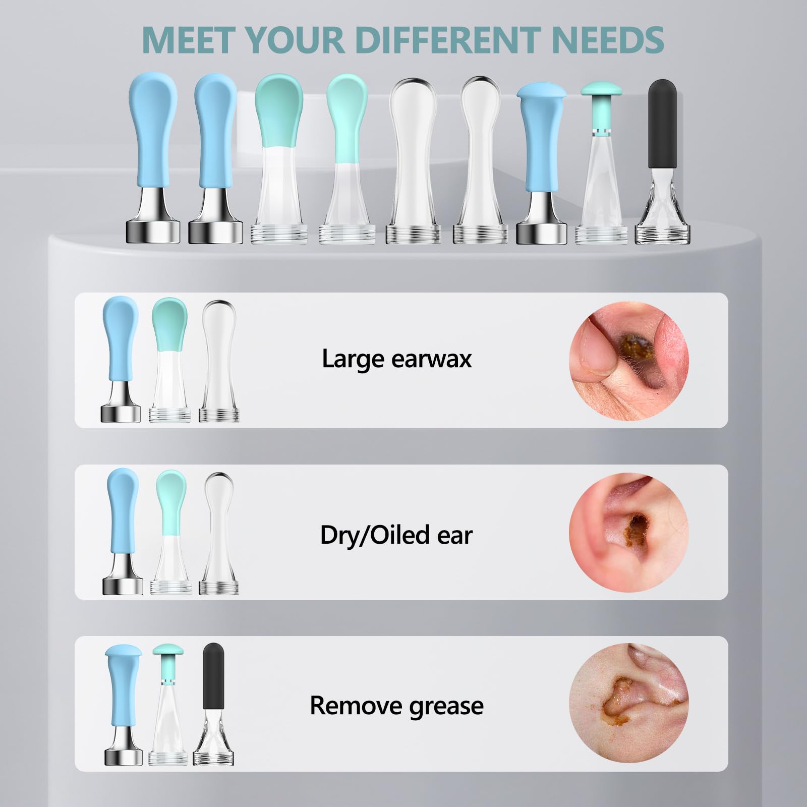 Bebird Replacement Tips Ear 12 Pieces Waterproof Silicone Ear Spoon for Ear Wax Removal Endoscope BEBIRD Original Ear Cleaner Tips Set for R1/ W3/R3/T15/X3/X17 PRO/D3Pro/T5 (Dia. 3.5mm)