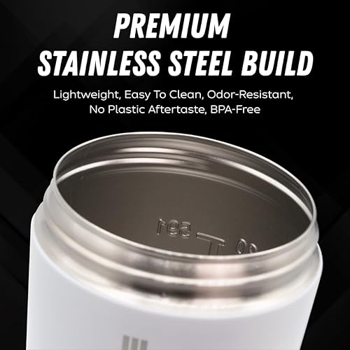 Miniatura 4 de Botella agitadora de acero inoxidable  Vaso mezclador de proteínas prémium de 27 onzas con bola batidora de alambre, botella sin aislamiento, tapa a