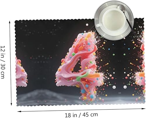 Miniatura 2 de Juego de 4 manteles individuales rectangulares, resistentes al calor, 4 manteles individuales impresos para cocina y comedor