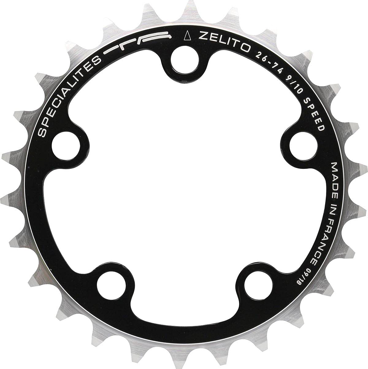 Spécialités TA Zelito Triple 74pcd 8/9/10 Speed Chainring, Inner 26t, Black