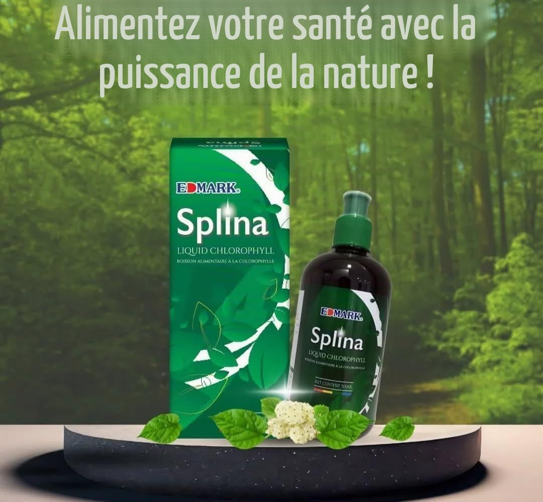 EDMARK Splina Chlorophylle liquide 500 ml – Équilibrant, nettoyant, nourrissant, rajeunissant – Vert