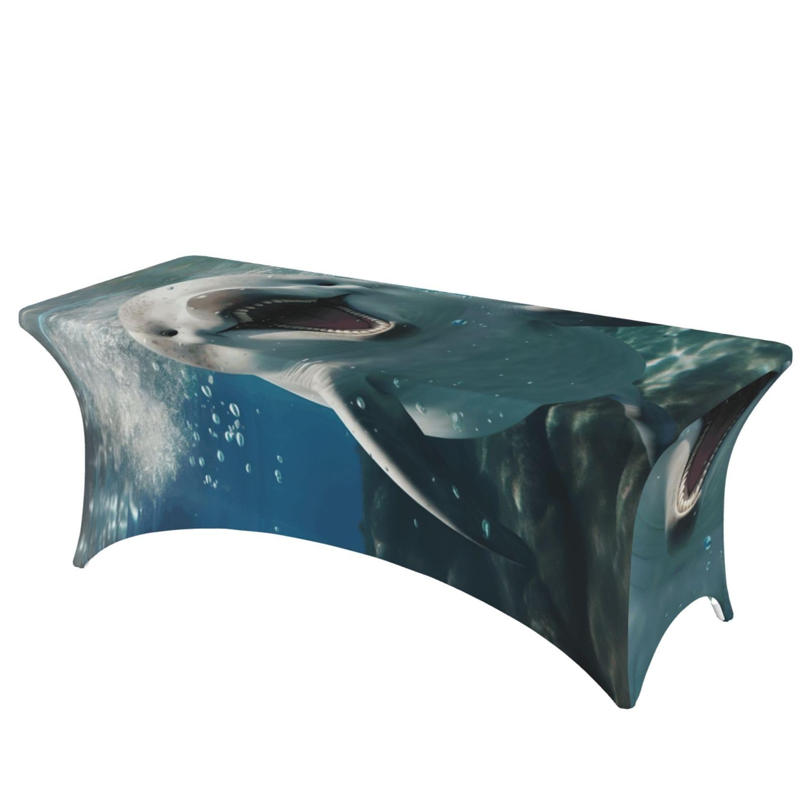 AYYQWE Funny Animal Dolphin Print Elastic Rectangular Tablecloth For Banquet Outdoor Picnics Office Table Cover