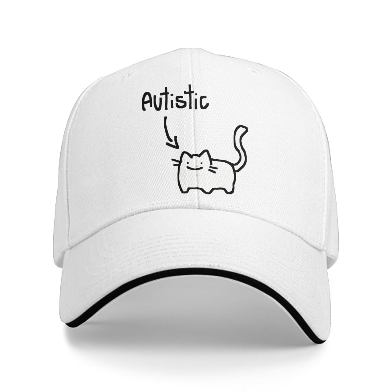 Oaumjiil Unisex Color Autistic Cat Baseball Cap Men Hats Women Visor Protection Snapback Caps