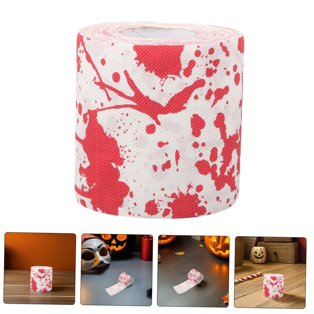 Healvian 20 Rollos Papel Higiénico Halloween con Estampado Mano Sangrienta Decoración Festiva para Baño y Fiesta Papel Absorbente Seguro y Ecológico para Uso Diario y Ambientación