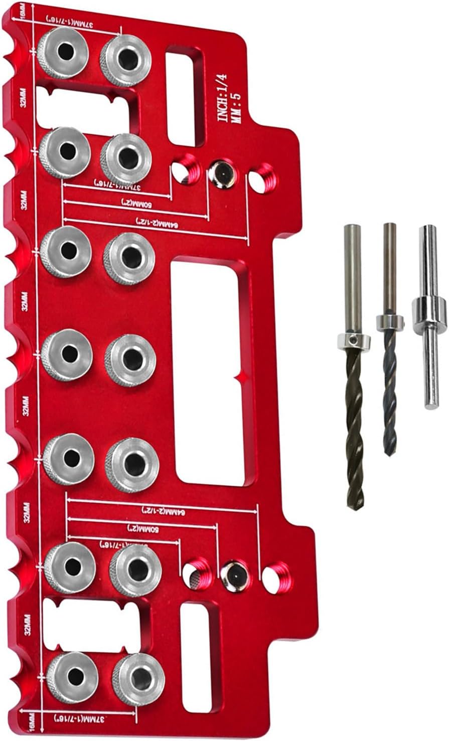 Cabinet Hardware Jig Aluminum Shelf Pin Drilling Templates Woodworking Tool Cabinet Hinges Jig Drill Guide Shelf Pin Drilling Guide